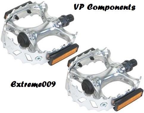 VP Components Old School BMX BEAR TRAP Pedals 1/2" CHROME *for 1-piece Cranks*
