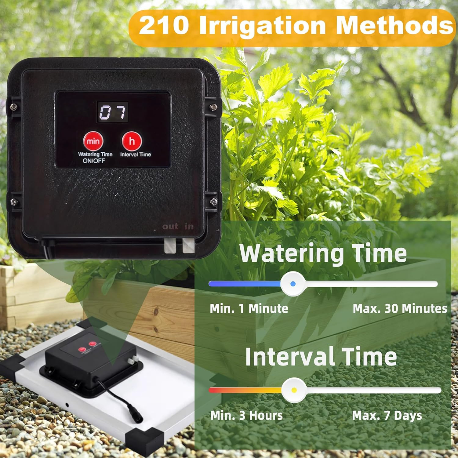 Solar Drip Irrigation System with Timer, Programmable Smart Watering with 2200Ma
