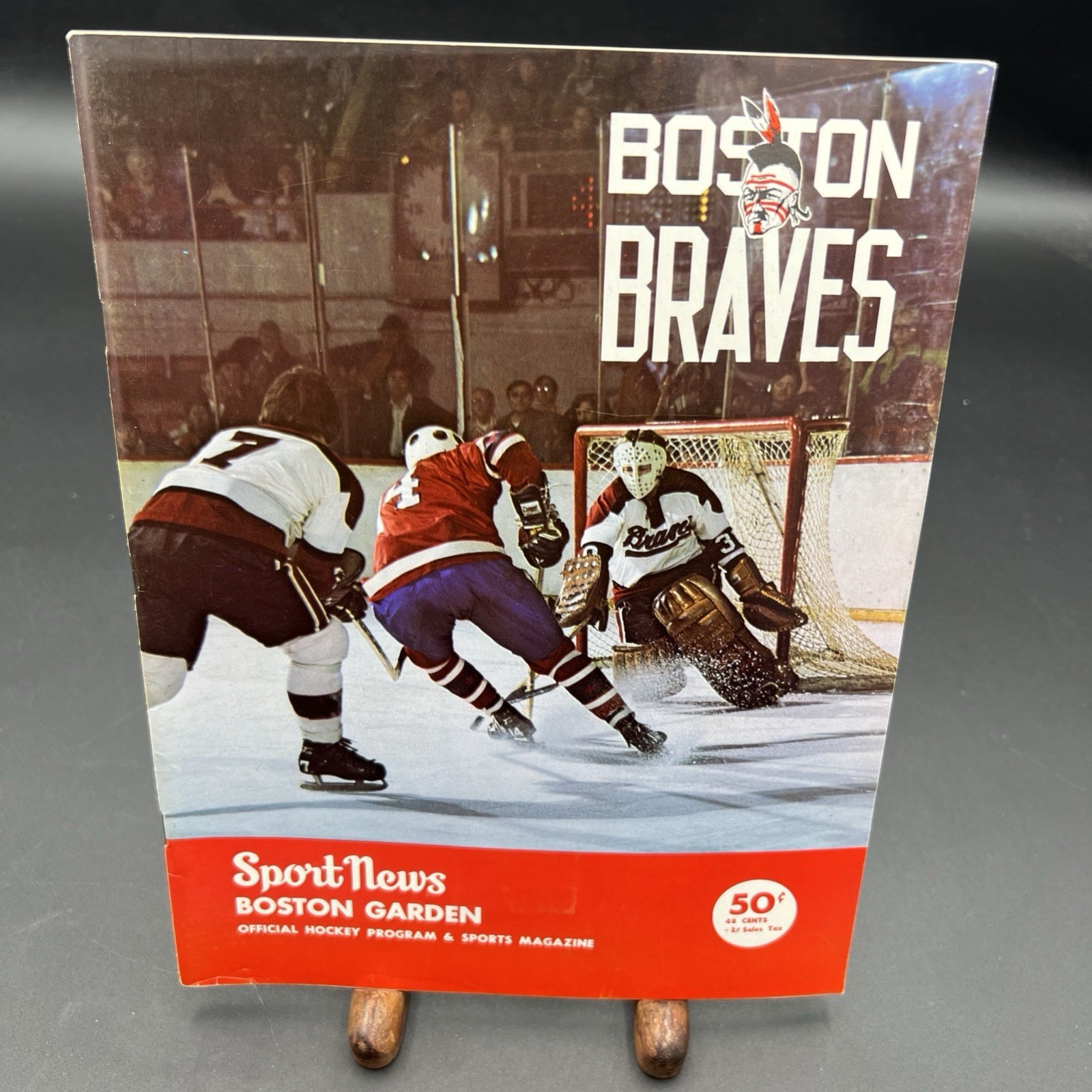 1972-1973 BOSTON BRAVES AHL HOCKEY PROGRAM - w/ Ticket Stub