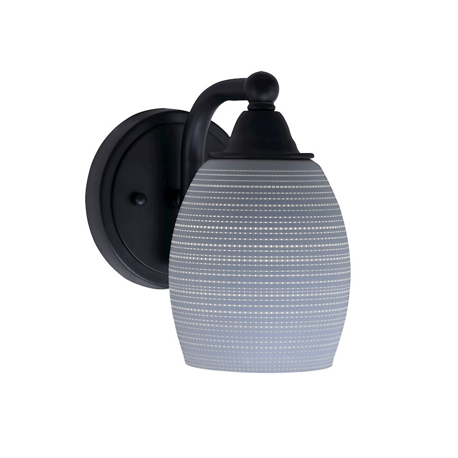 Toltec Paramount 1 Light Wall Sconce, Black/5" Gray Matrix - 3421-MB-4022