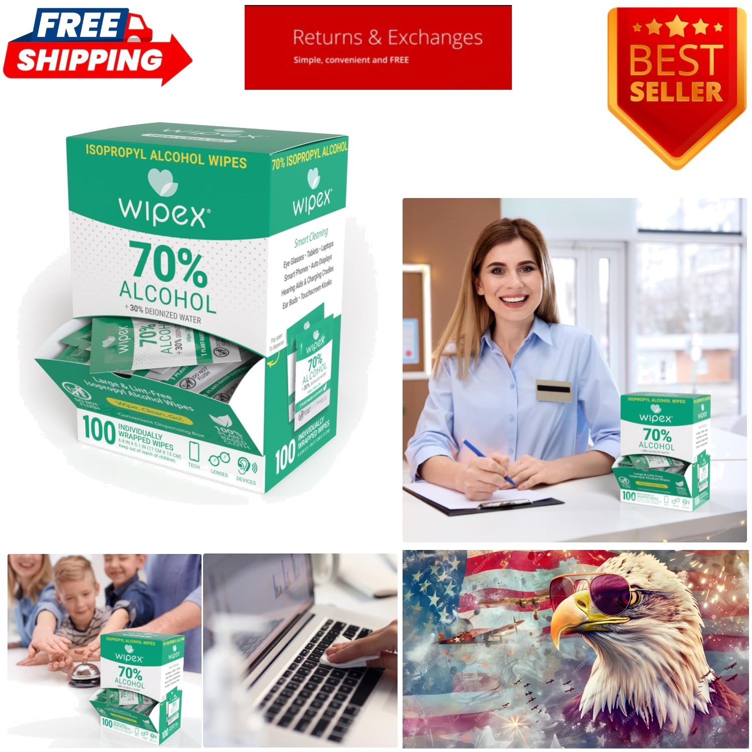 Eco-Friendly 70% Isopropyl Alcohol Wipes - Safe and Versatile for Daily Use