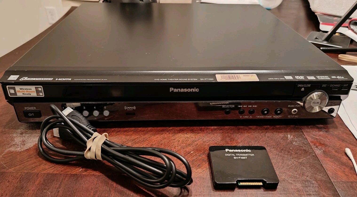 Panasonic SA-PT1050 5 Disk DVD Home Theater Receiver W/ Digital Transmitt/HDMI