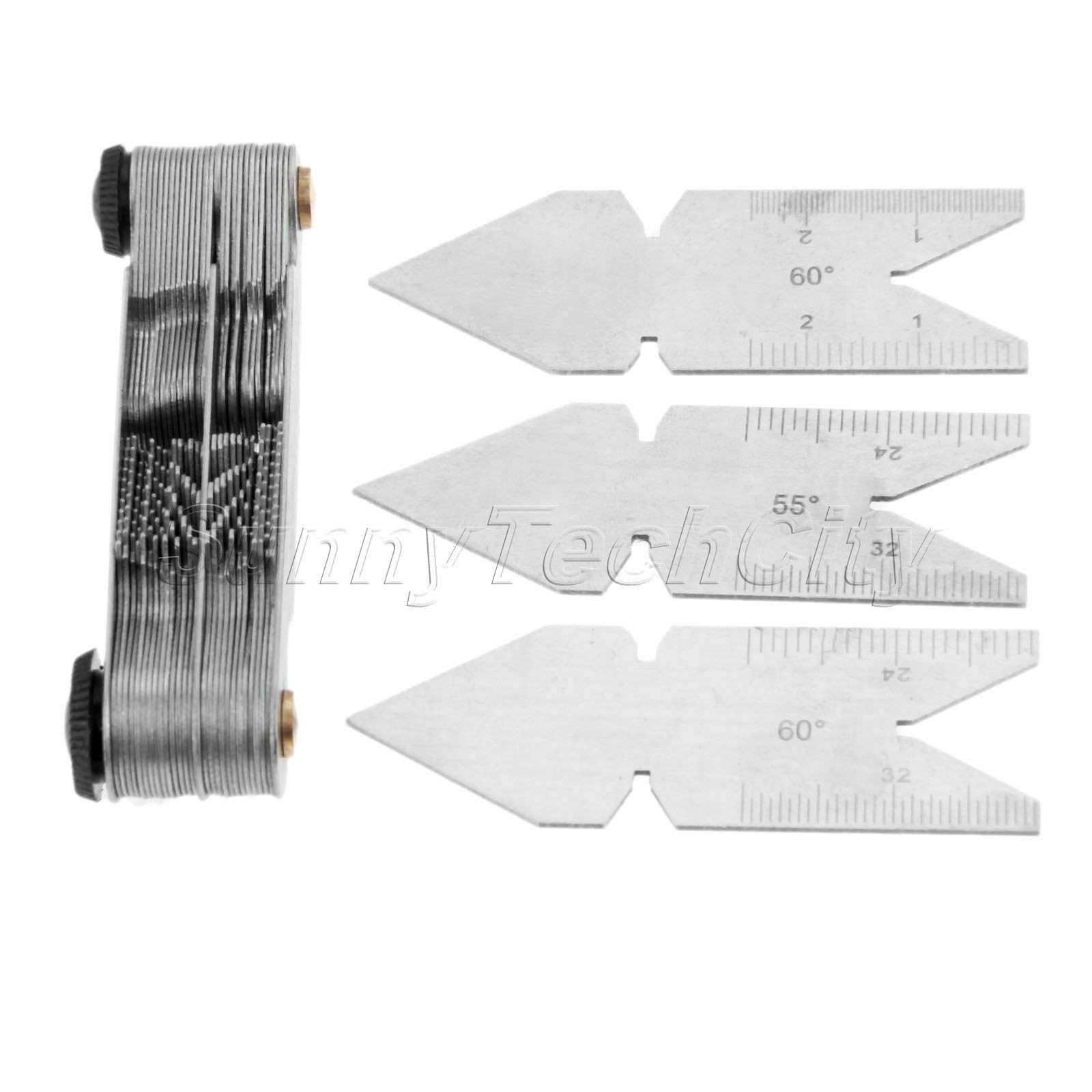 4Pack Steel Metal Measure Whiwortk 55 Metrisch 60 Center Pitch Gauge Ispection