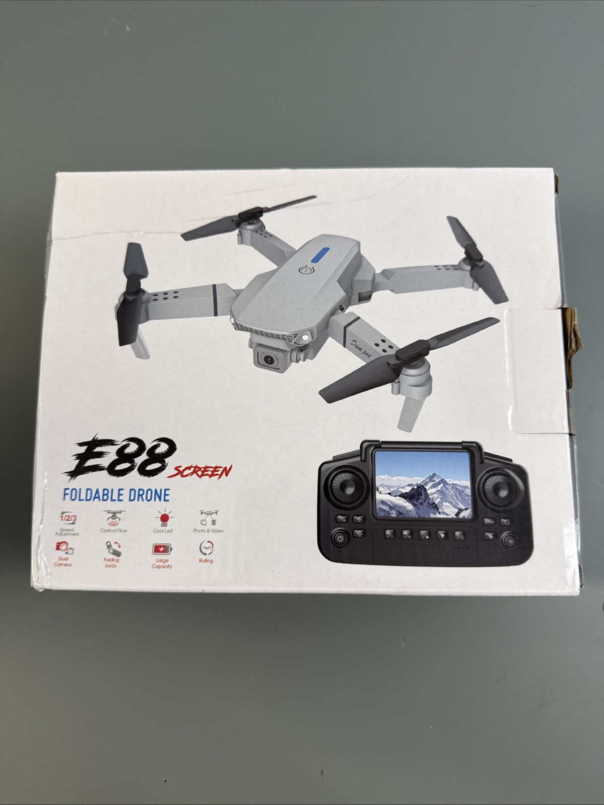 E88 Foldable Drone w/ Controller Screen, Photo & Video, Optical Flow New In Box
