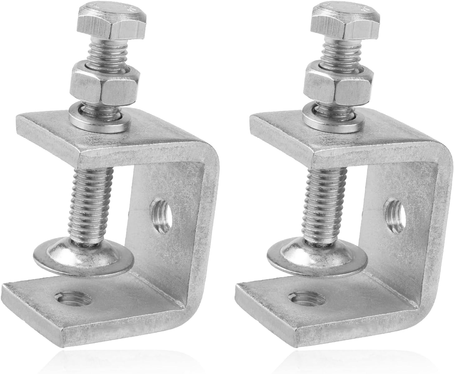 2 Pack 304 Stainless Steel Small C Clamps 1 Inch Mini Cclamps Heavy Duty With Wi