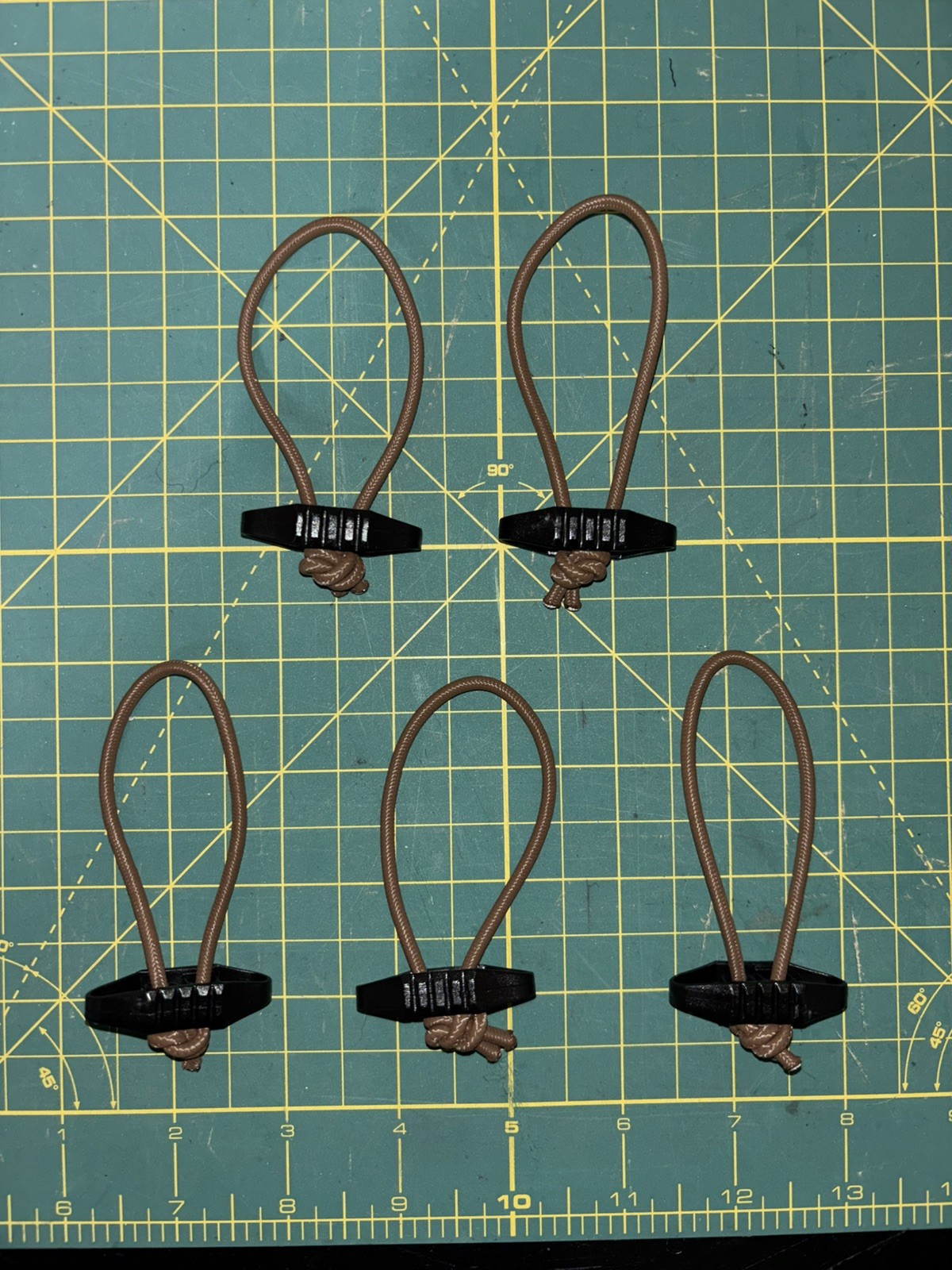 Tactical Shock Cord Sling/Gear Retainers (5pck) - Coyote Brown