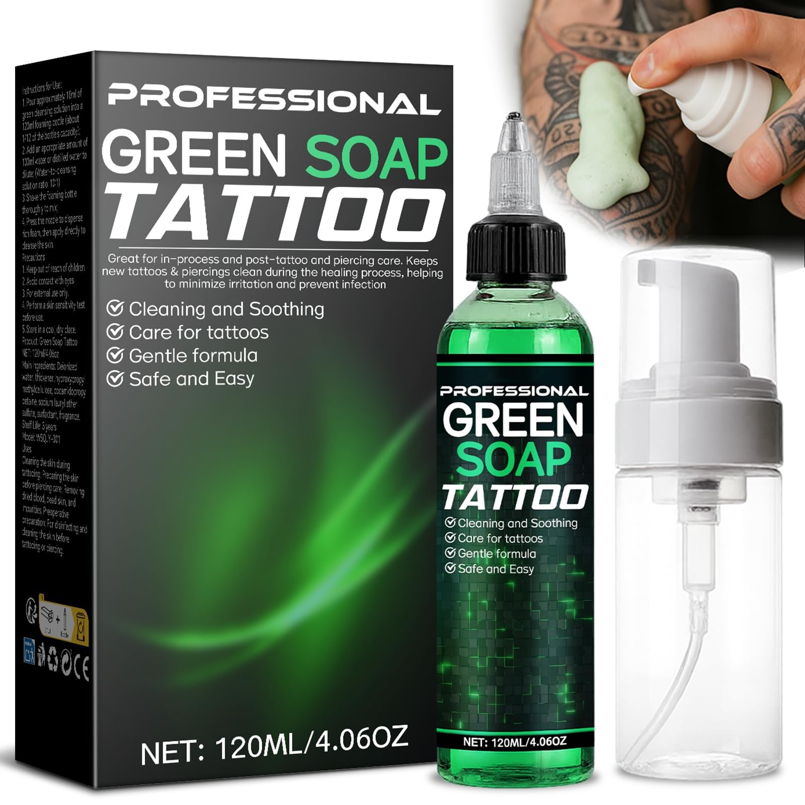 Vereclue Green Soap Tattoo (4OZ) - Concentrated 4 Ounce (Pack of 1),