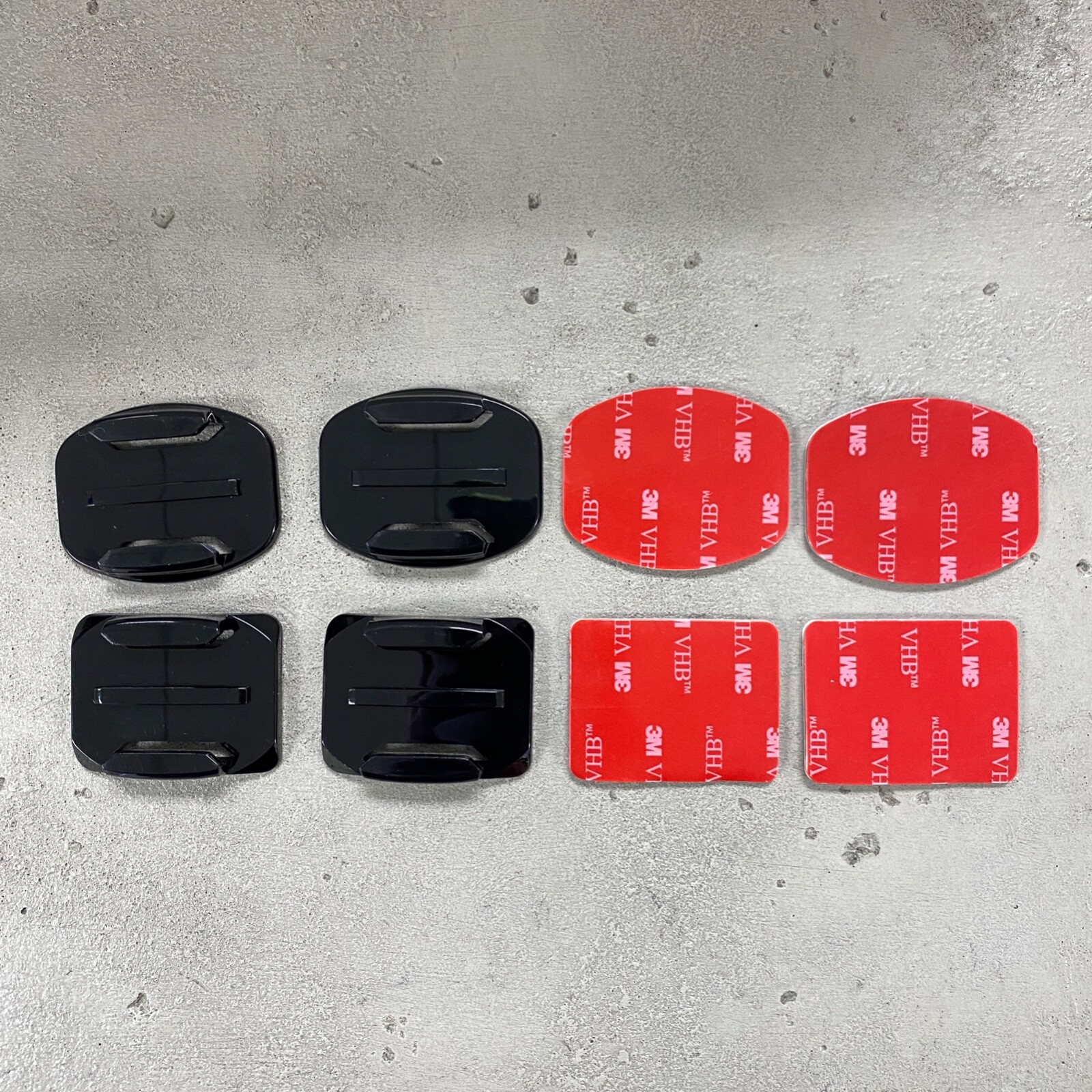 GP10: 2 x Flat & 2 x Curved Mounts with 3M adhesive pads for GoPro Sport Camera