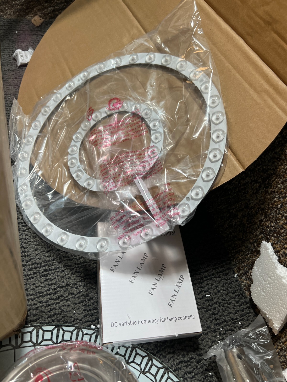 (QTY 1) DC Variable Fan Lamp with Hardware 8502365371