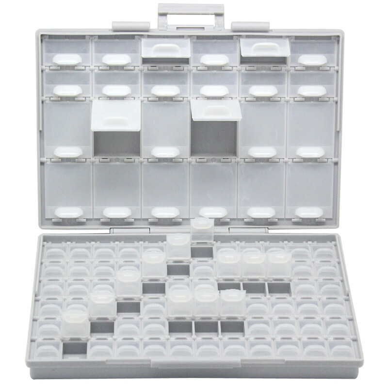 BOX-ALL-96 tiny components Beads screws Organizer Storage individual lids USA