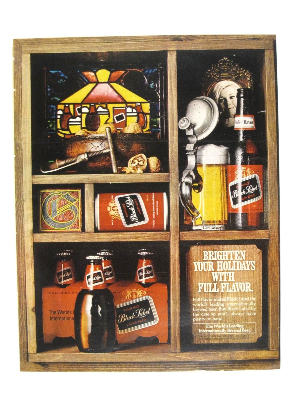 Carling Black Label Lager Beer Holiday Ad ADVERT Vintage 1970s Print