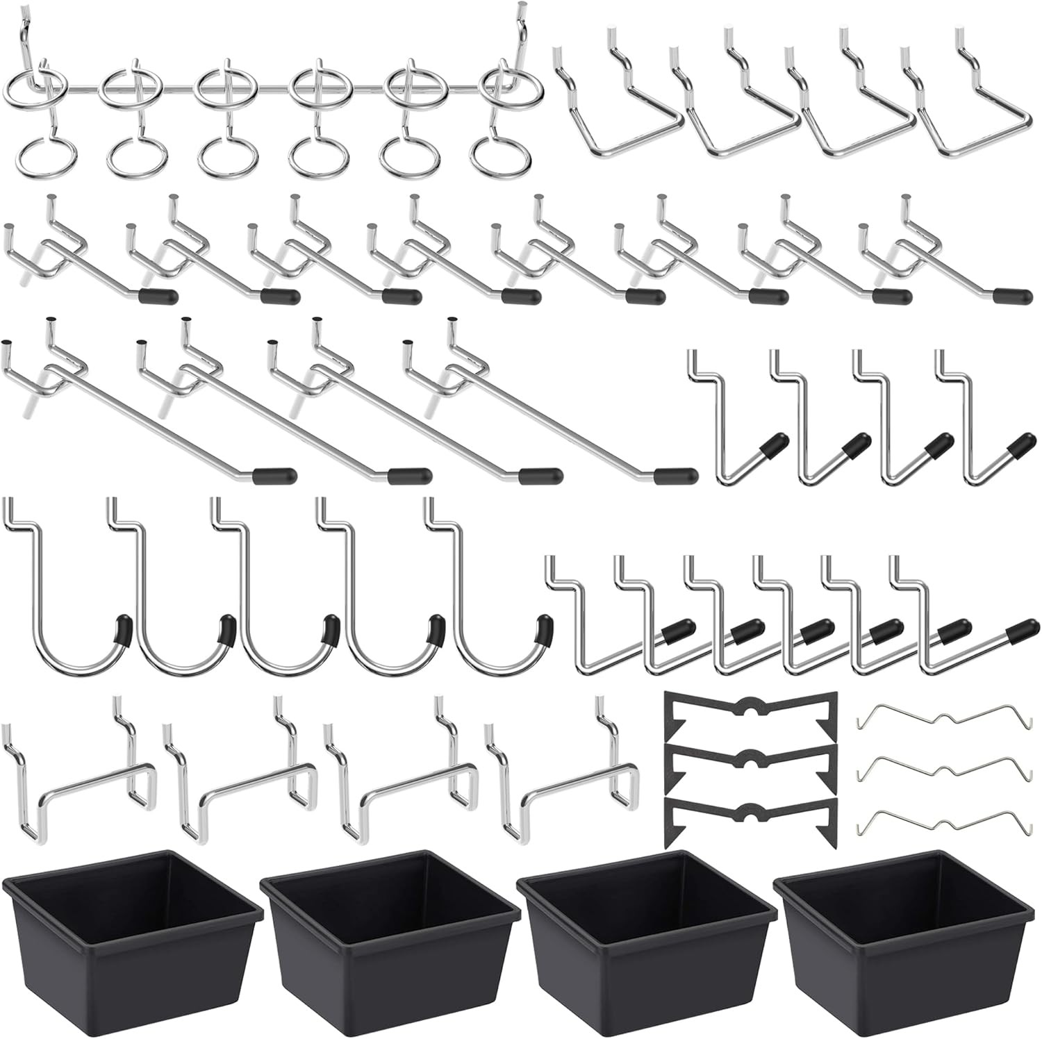 Pegboard Hooks Bins Locks Tool Organizing Storage Accessories