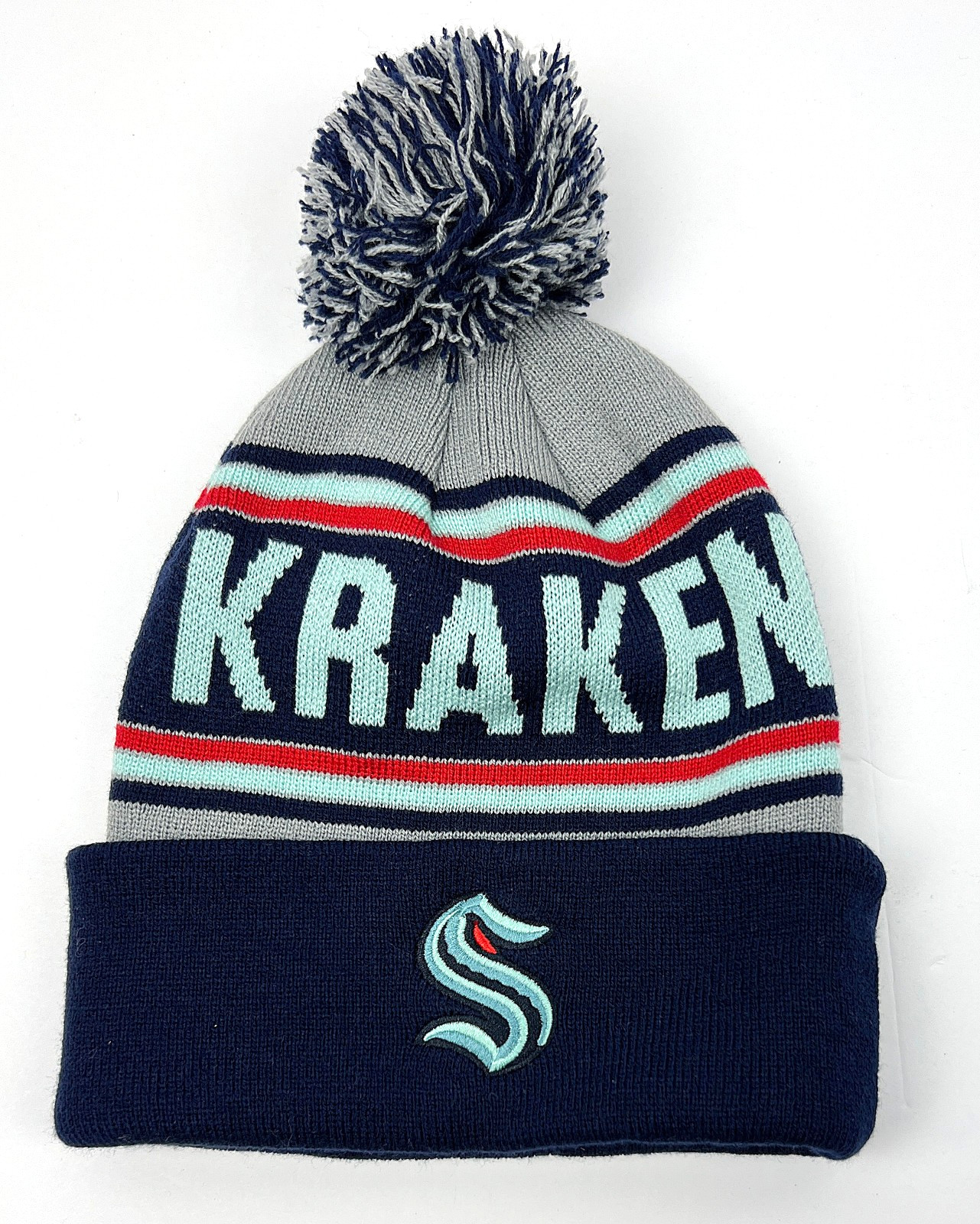 NEW ICE32 NHL Seattle Kraken Winter Pom Beanie Hat - Adult