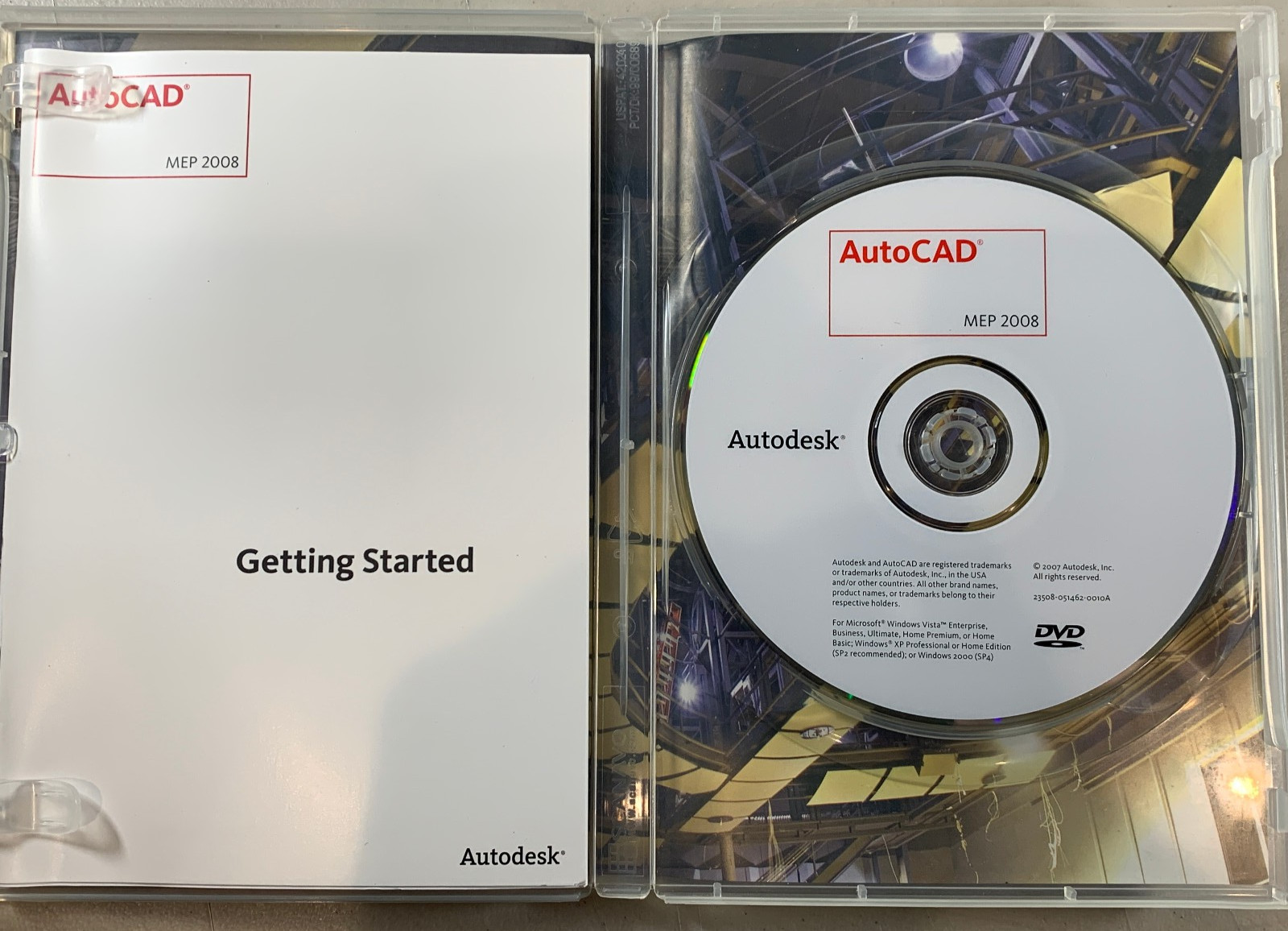 AutoDesk AutoCAD MEP 2008 Software Disc w/ Manual / Serial Number Upgrade