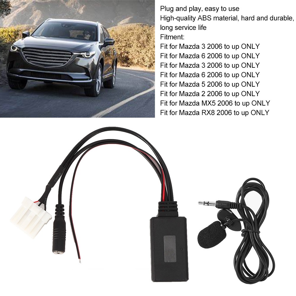 AUXin Cable Adapter Car Bluetooth5.0 Microphone For 2 3 5 6 RX8