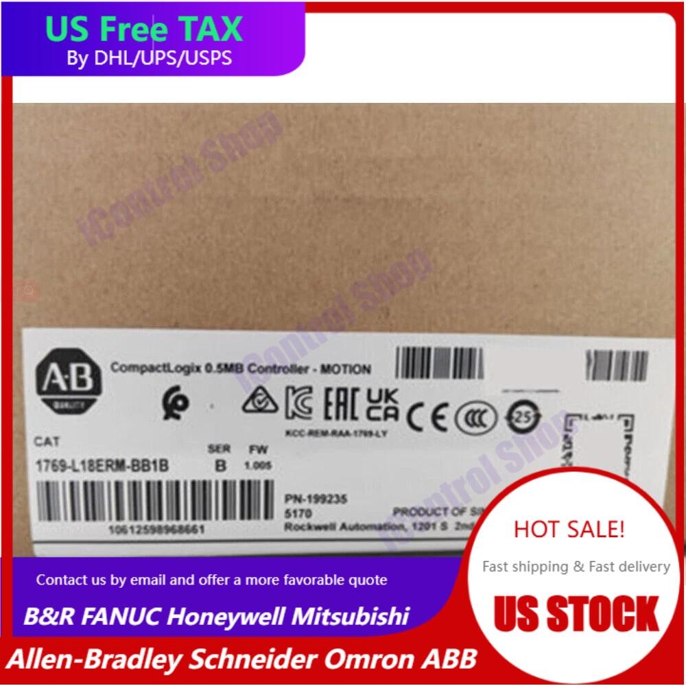 Sealed AB 1769-L18ERM-BB1B CompactLogix 0.5MB Controller Motion US Free Tax