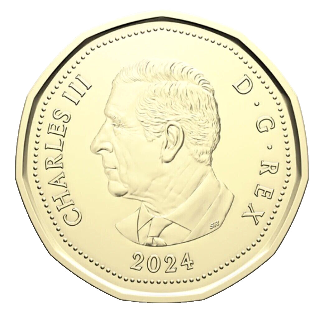 2024 King Charles III First Strikes Loonie Canada $1 One Dollar Coin Mint UNC