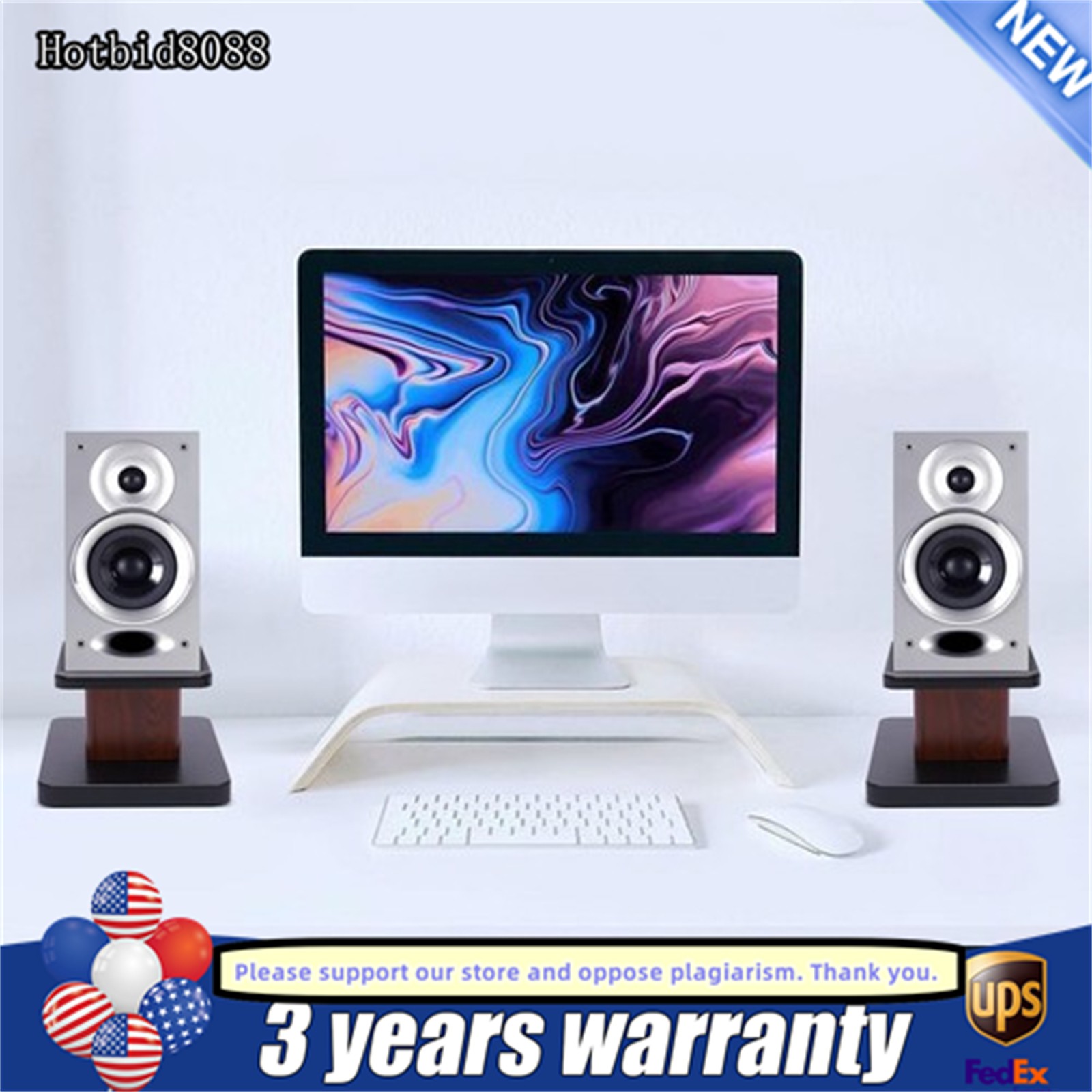 Pair Desktop Speaker Stand Studio Monitor Mount 6" High Tabletop 15kg Load