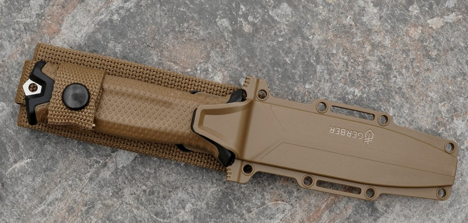 Gerber StrongArm Knife, Coyote Brown Serrated Fixed Blade