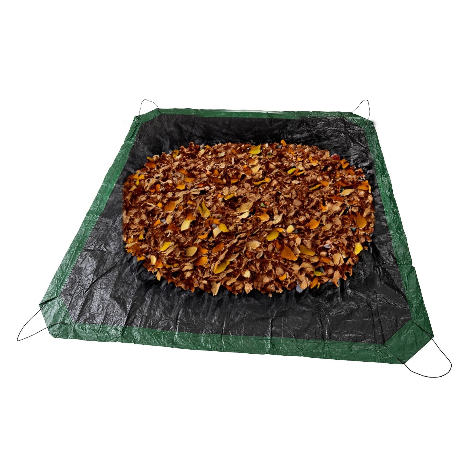 Leaf Tarp 9x9 Ft, Lawn Garden Leaf Tarp with 4 Drawstrings, Reusable Waterpro...
