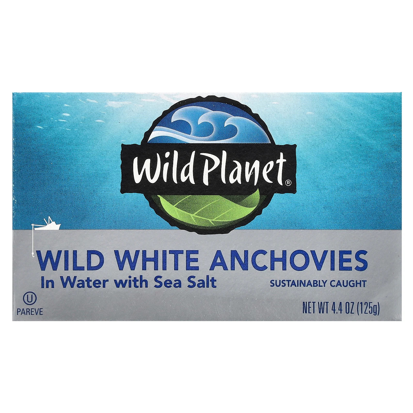 Wild Planet, Wild White Anchovies in Water With Sea Salt, 4.4 oz, Non-GMO