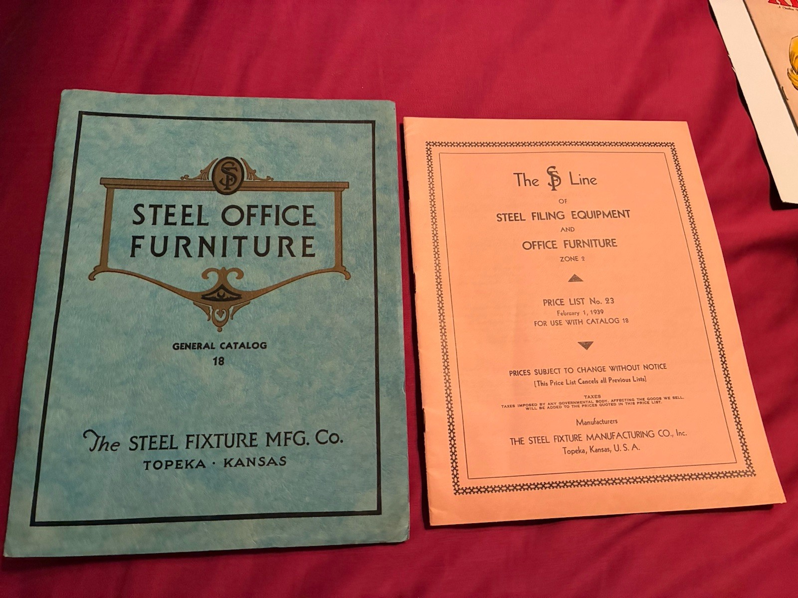 Antique STEEL Office Furniture Catalog   price lists Safes  Typewriter Topeka Ks