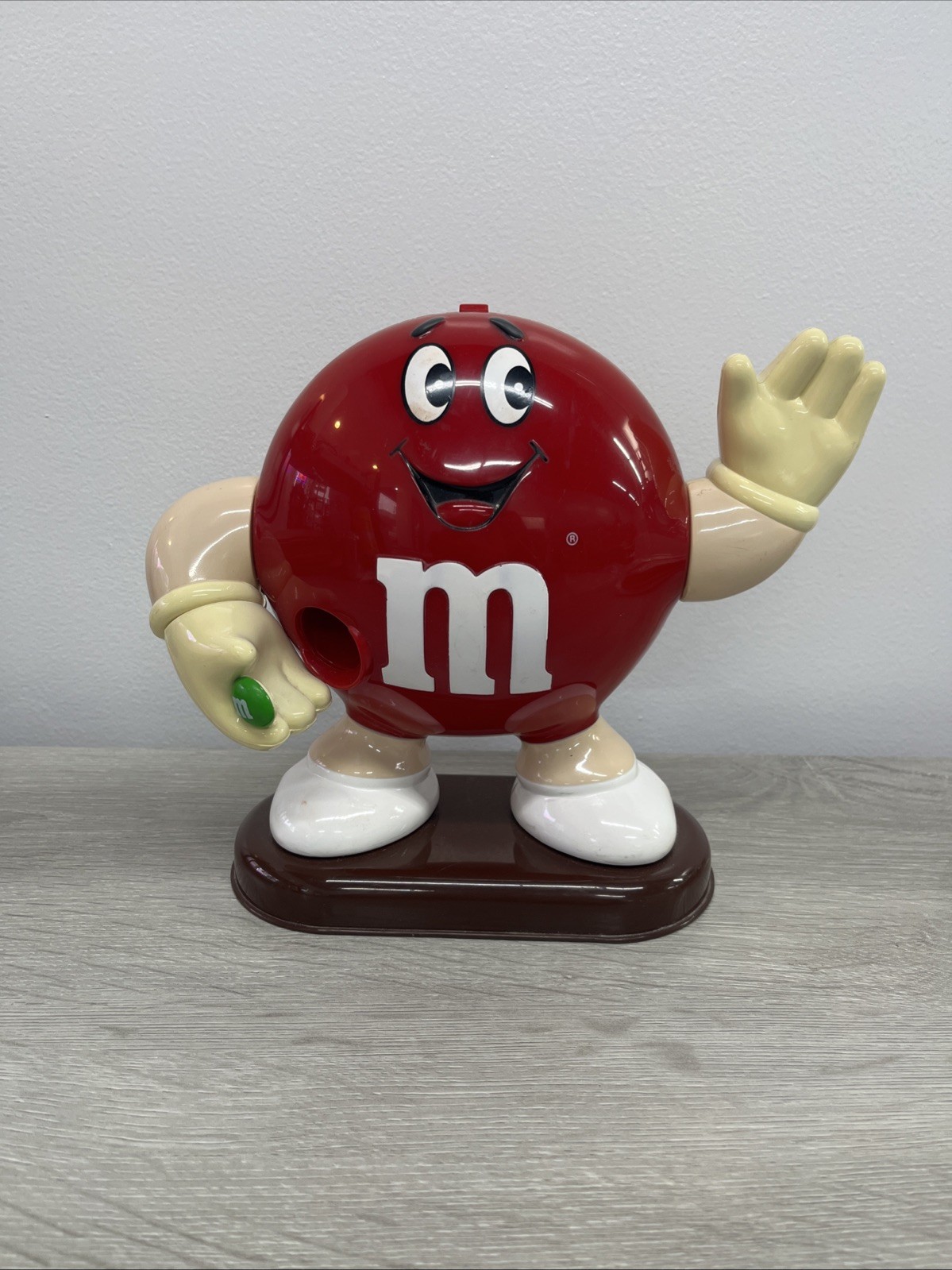 Vintage 1992 Smiling & Waving Red M&M Candy Dispenser - HAC11
