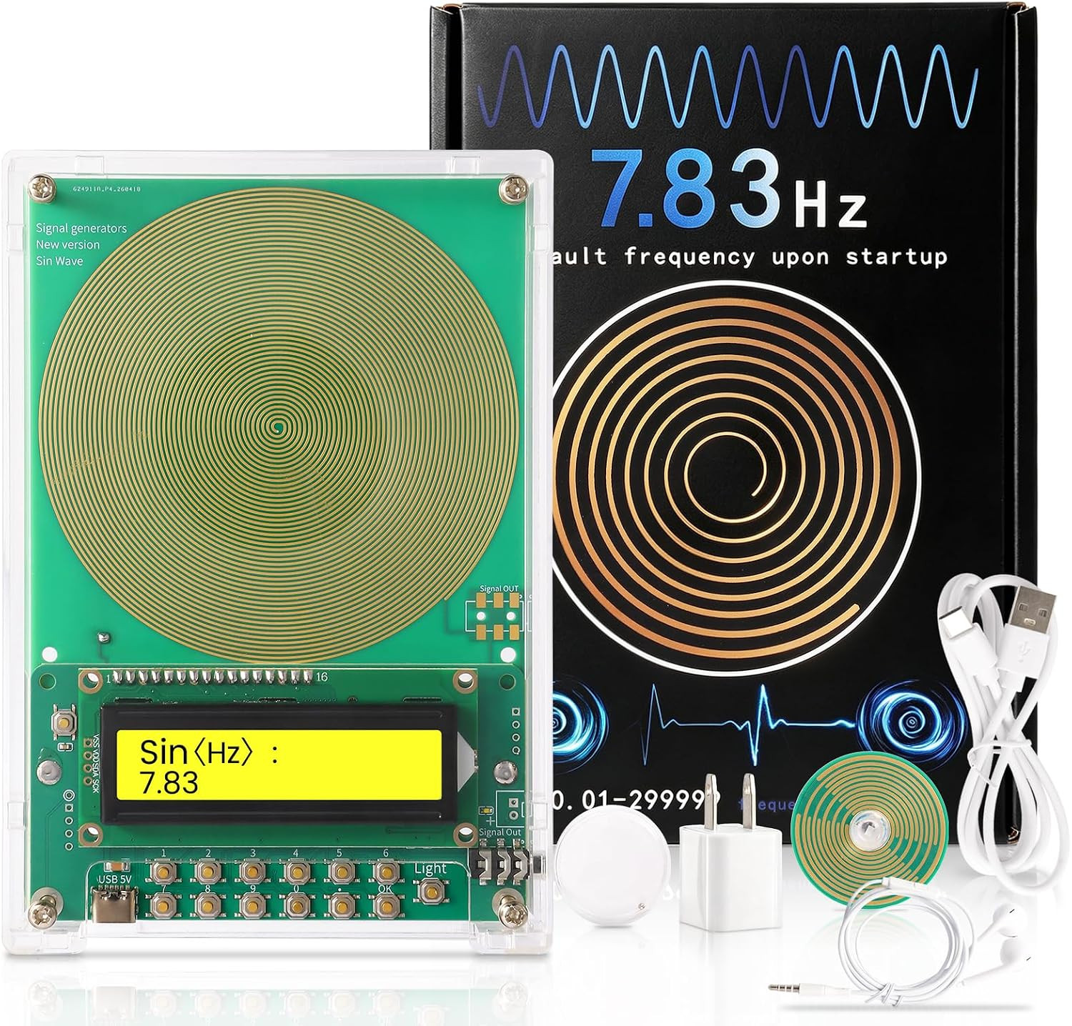 0.01Hz-300Khz Adjustable Frequency Generator for Healing Schumann Sine Waves Res