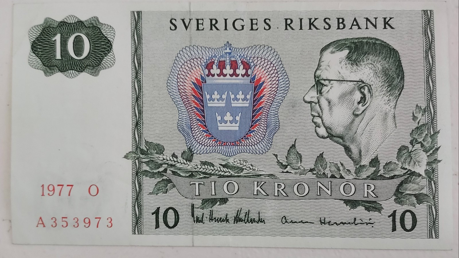 Sweden 10 Kronor 1977 Banknote Pick 52d