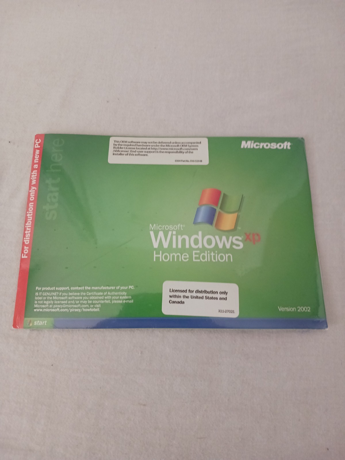 BRAND NEW SEALED Microsoft Windows XP Home Edition 2002 SP2 Copy w/ License Key