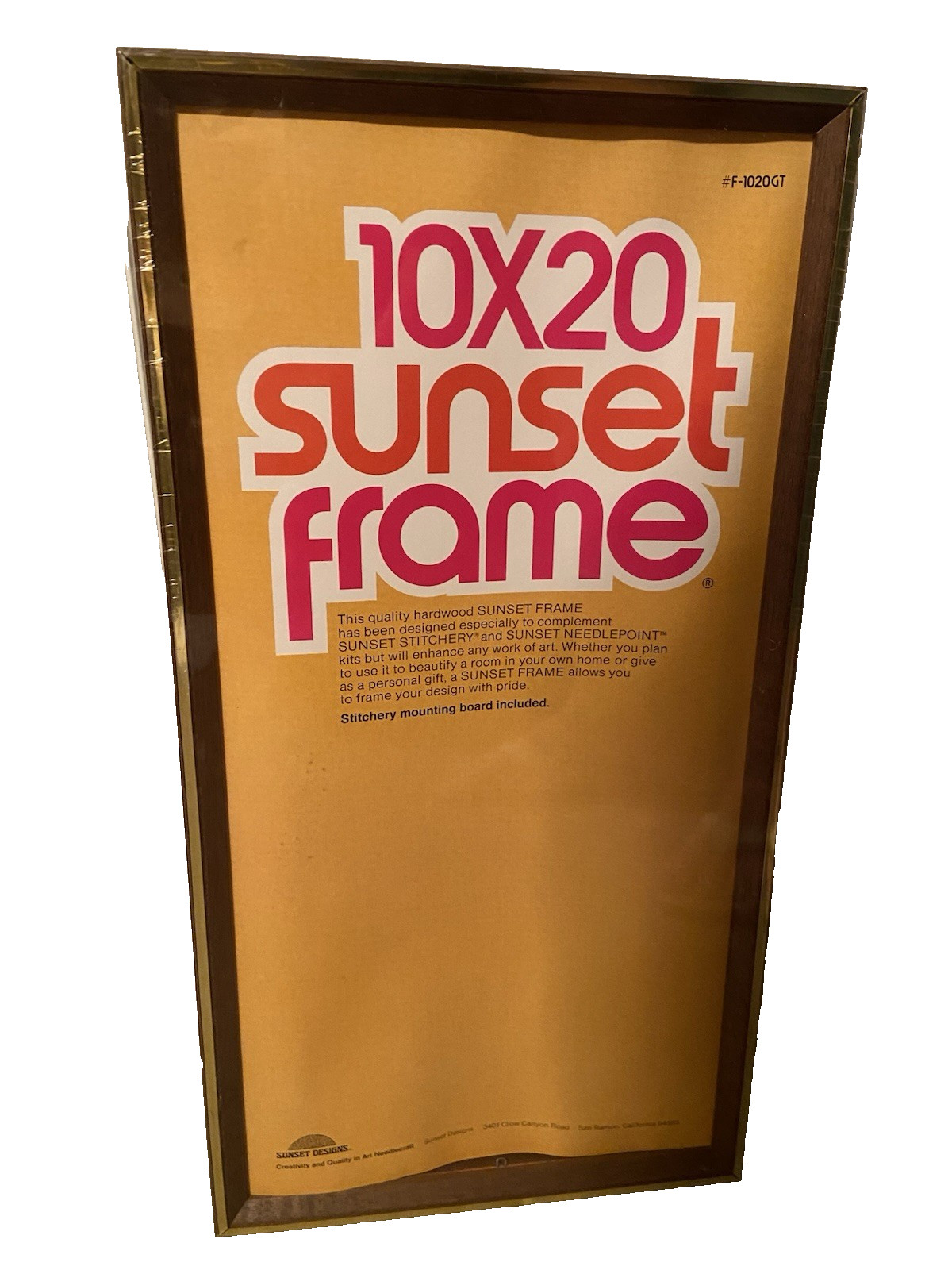 Sunset Stitchery Frame #F-1020GT 10X20" Hardwood Needlepoint Embroidery USA NOS