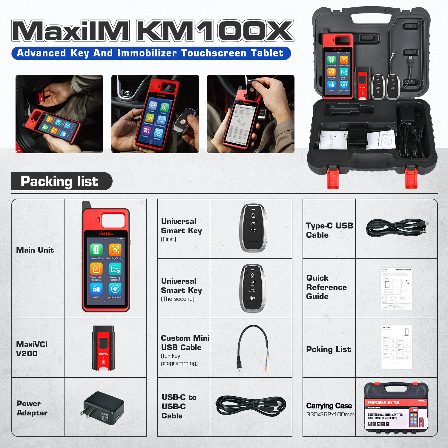 Autel MaxiIM KM100 KM100E KM100X Key Fob Programming Tool Programmer Immobilizer