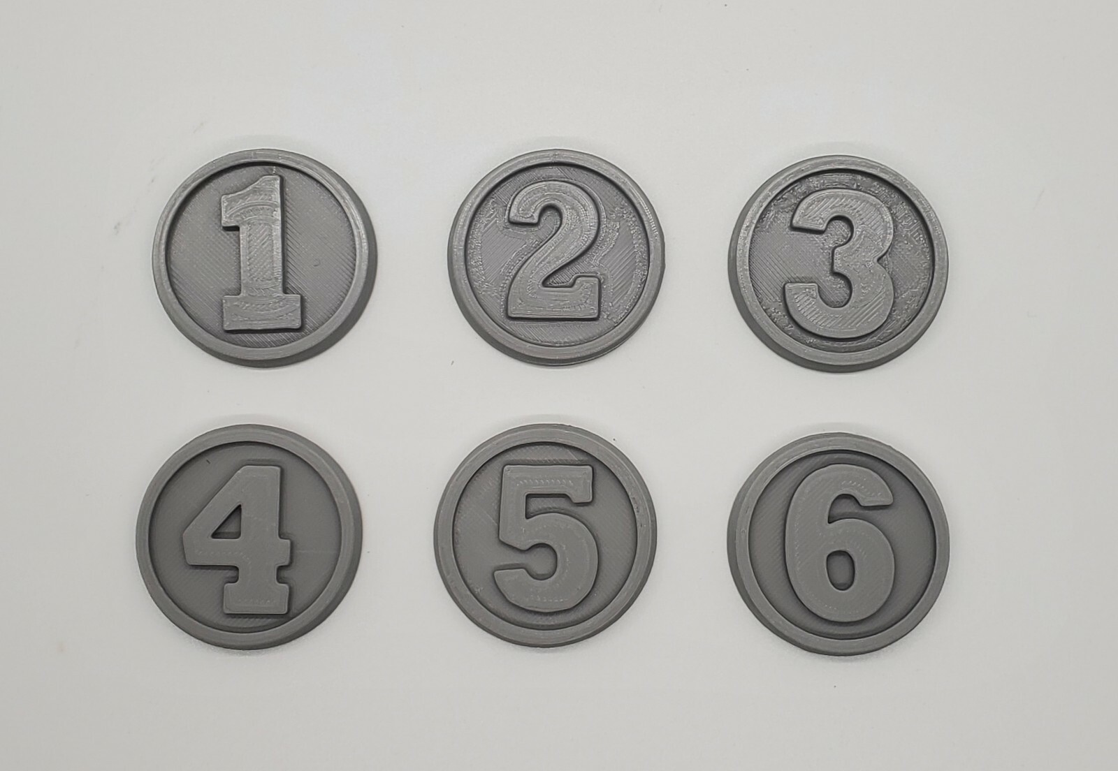 3D Printed Round Numbered Disk Objective Markers for Tabletop Gaming