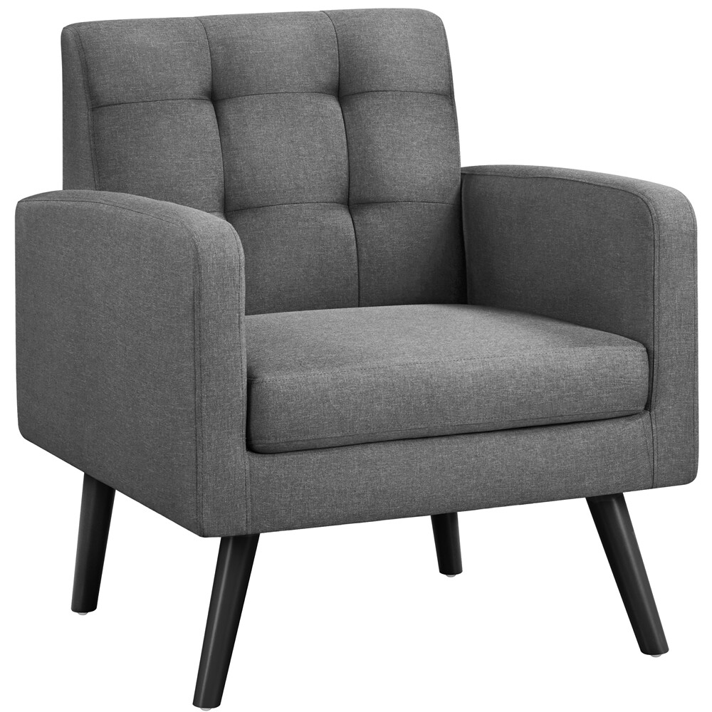 Mid Century Modern Armchair with Wooden Legs for Living Room Bedroom
