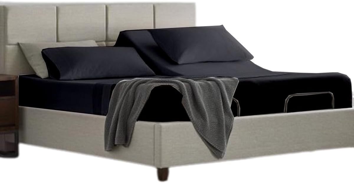 Flex Top King Fitted Sheets for Sleep Number Bed, 1-Piece Half Split King Fit...