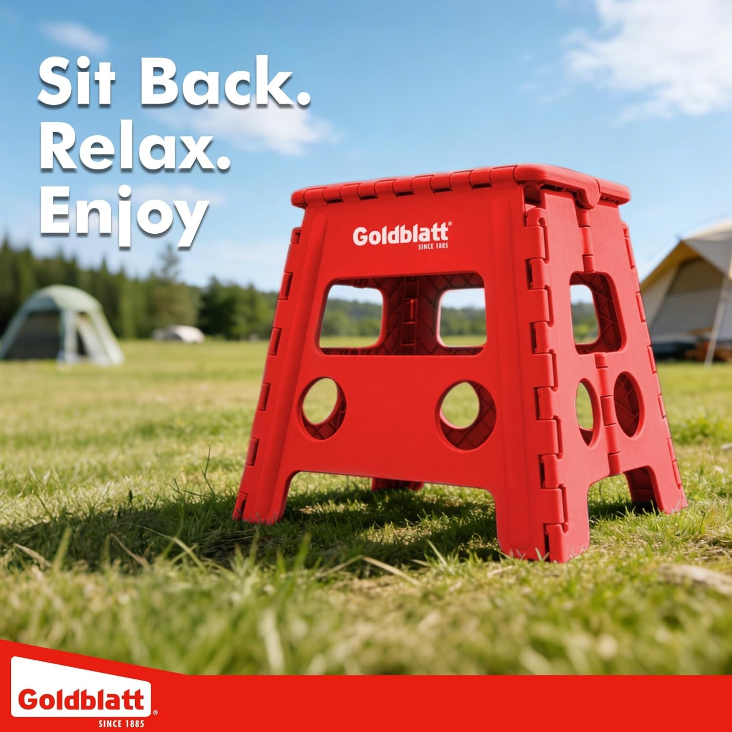 Goldblatt 12.5" Folding Step Stool Heavy-Duty Plastic Stools for Adults and Kids