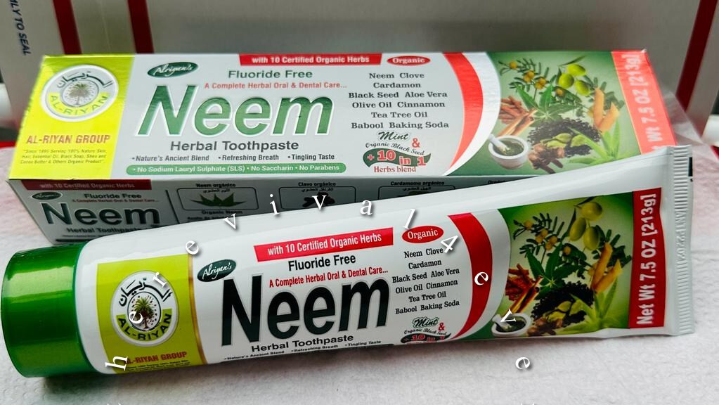 6X NEEM 10 in 1 ORGANIC TOOTHPASTE - AL RIYAN  100% Natural Fluoride free