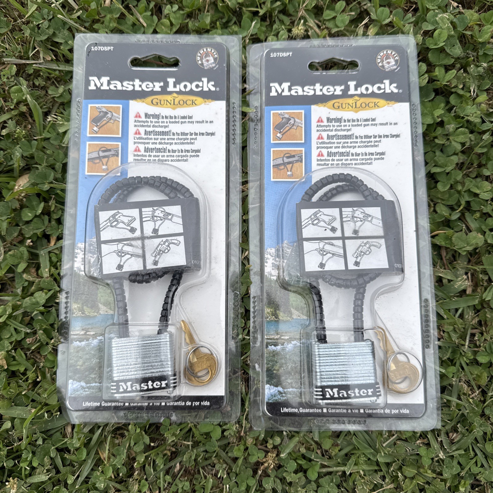 Master Gun Locks Lot of 2 107DSPT Cable Lock Safety Padlock Lot MasterLock