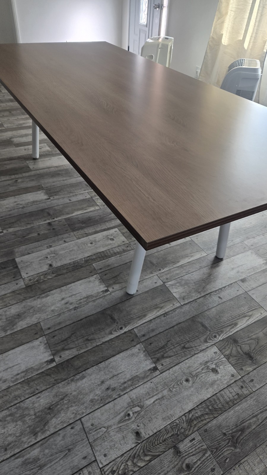 Brown 8 Foot Conference T Dining Table Poppin Table For 8 People With No Chairs