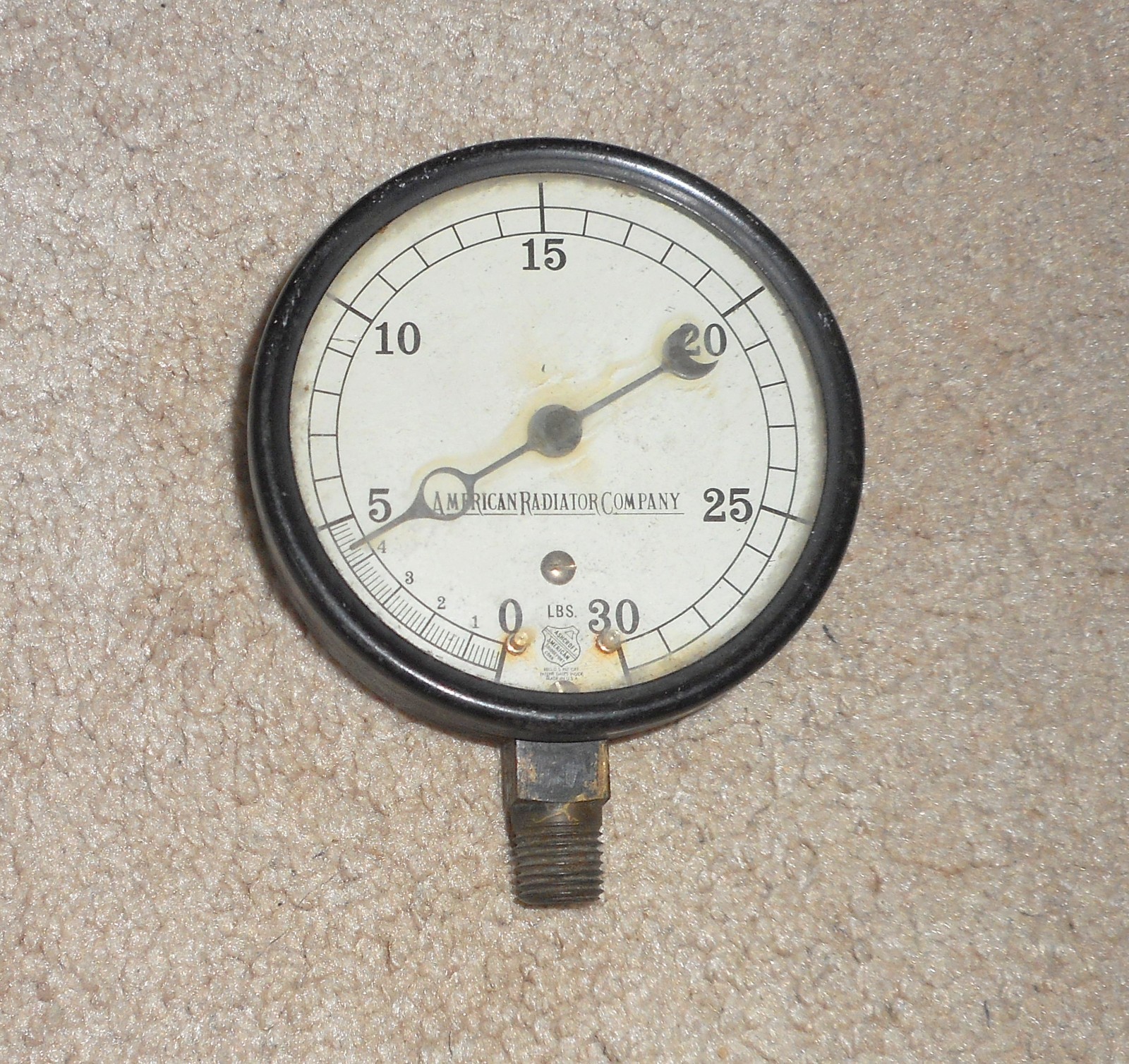 VINTAGE AMERICAN RADIATOR CO ASHCROFT INDUSTRIAL FACTORY GAUGE GAGE