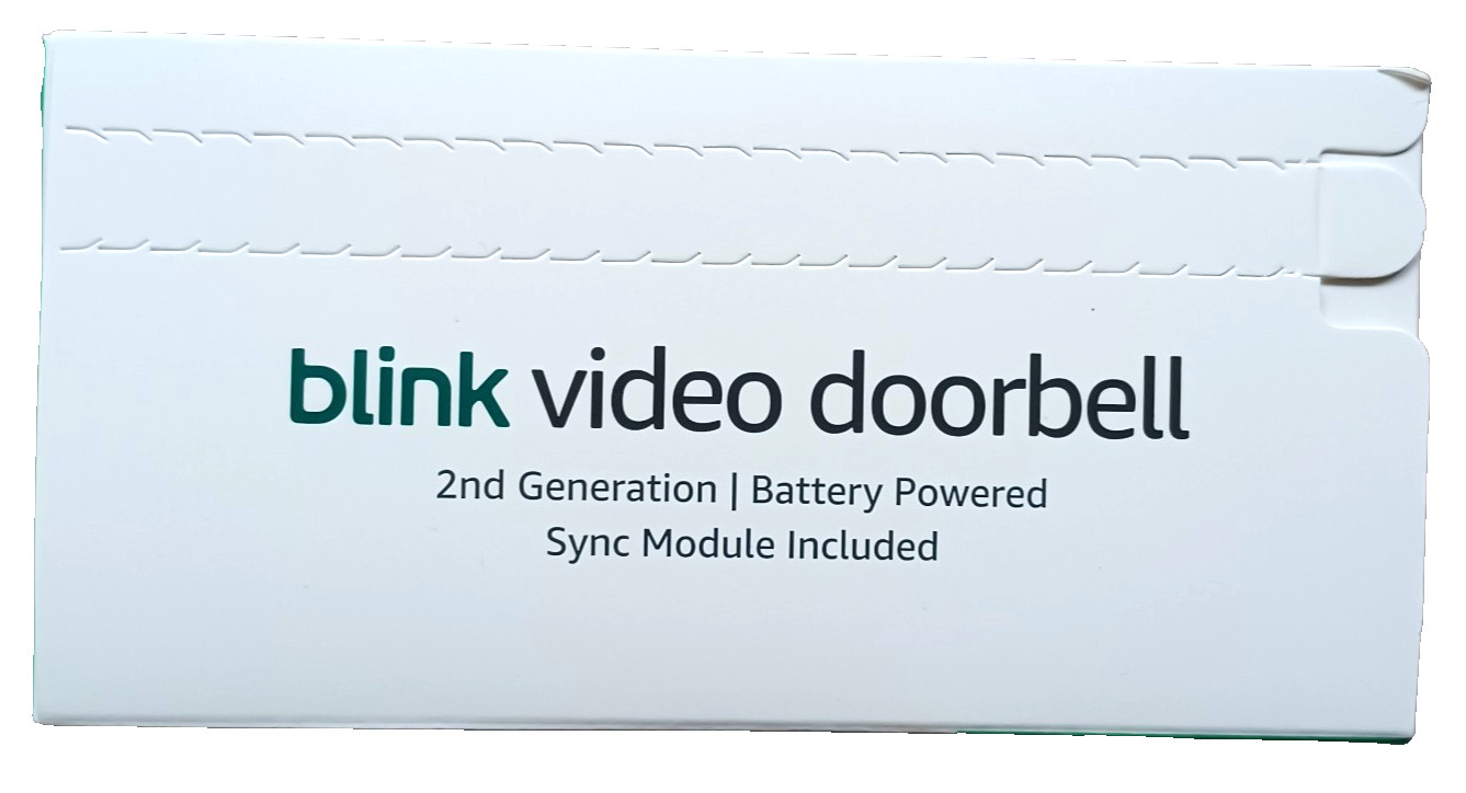 Blink Video Doorbell System with Head-to-Toe HD View Sync Module Core, White NEW