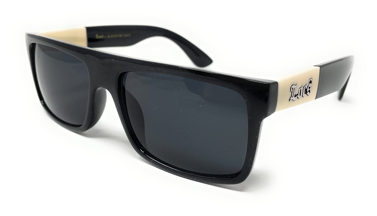 Locs 91156 Black Sunglasses | Authentic Gangster Squared Flat Top Ivory Arms ...