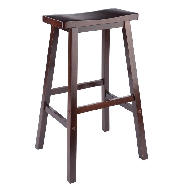 Saddle Seat Bar Stool Beech Wood Indoor Transitional Style Assembly Required New