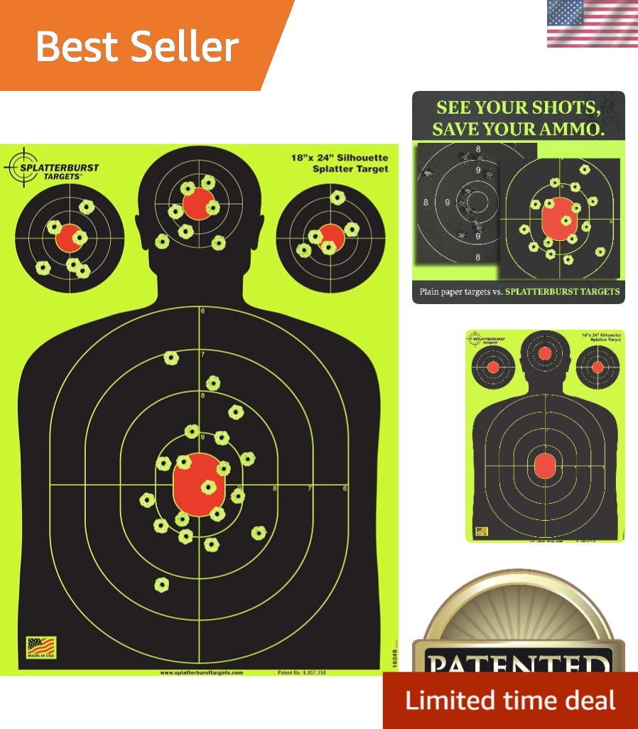 Ultimate 18x24” Splatter Shooting Targets – Fluorescent Yellow Impact Visibility