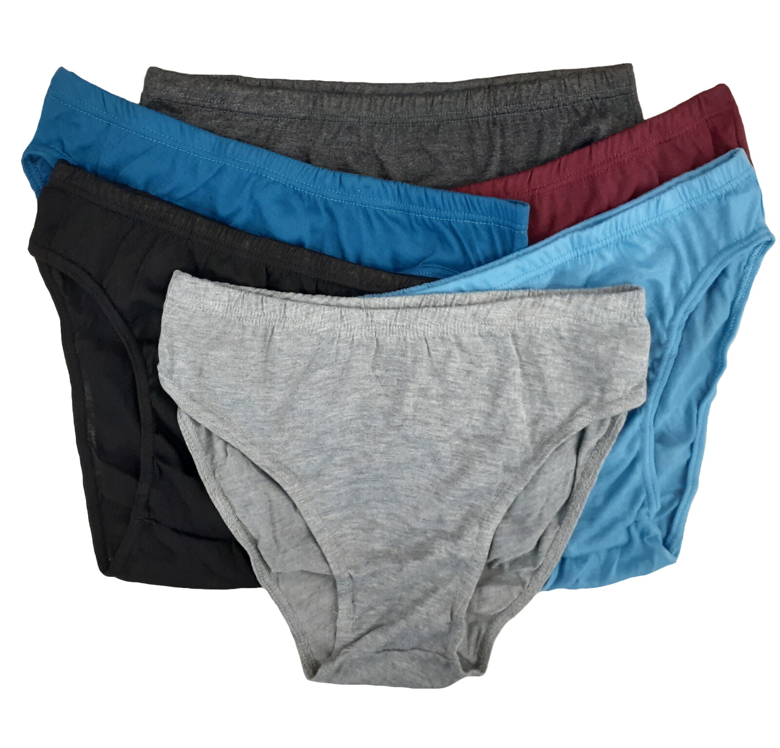 6 PK MEN'S BIKINI BRIEFS LOW RISE COTTON SOLID COLORS UNDERWEAR S - M - L - XL
