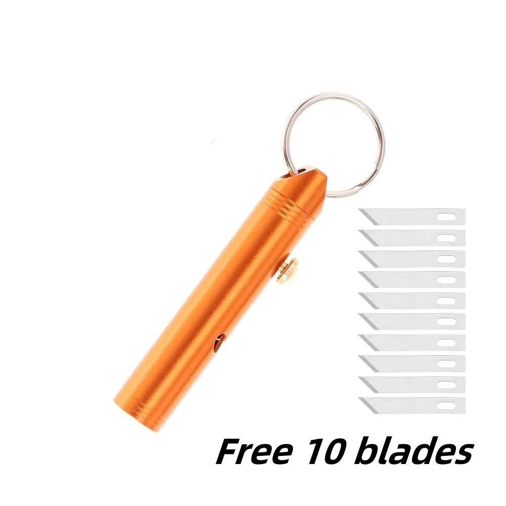 Mini Utility Knife with 10 Free Blades Knife Sharp Paper Knife Replaceable Blade