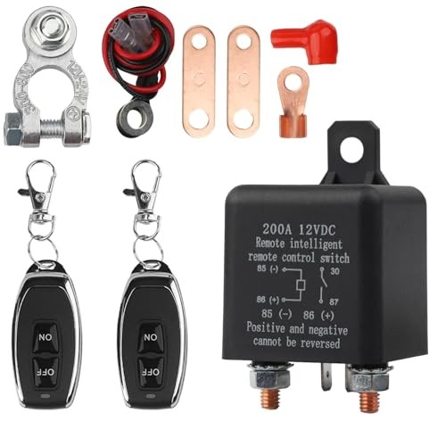 12V Remote Battery Disconnect Switch, 200A Battery Kill Switch with Remote