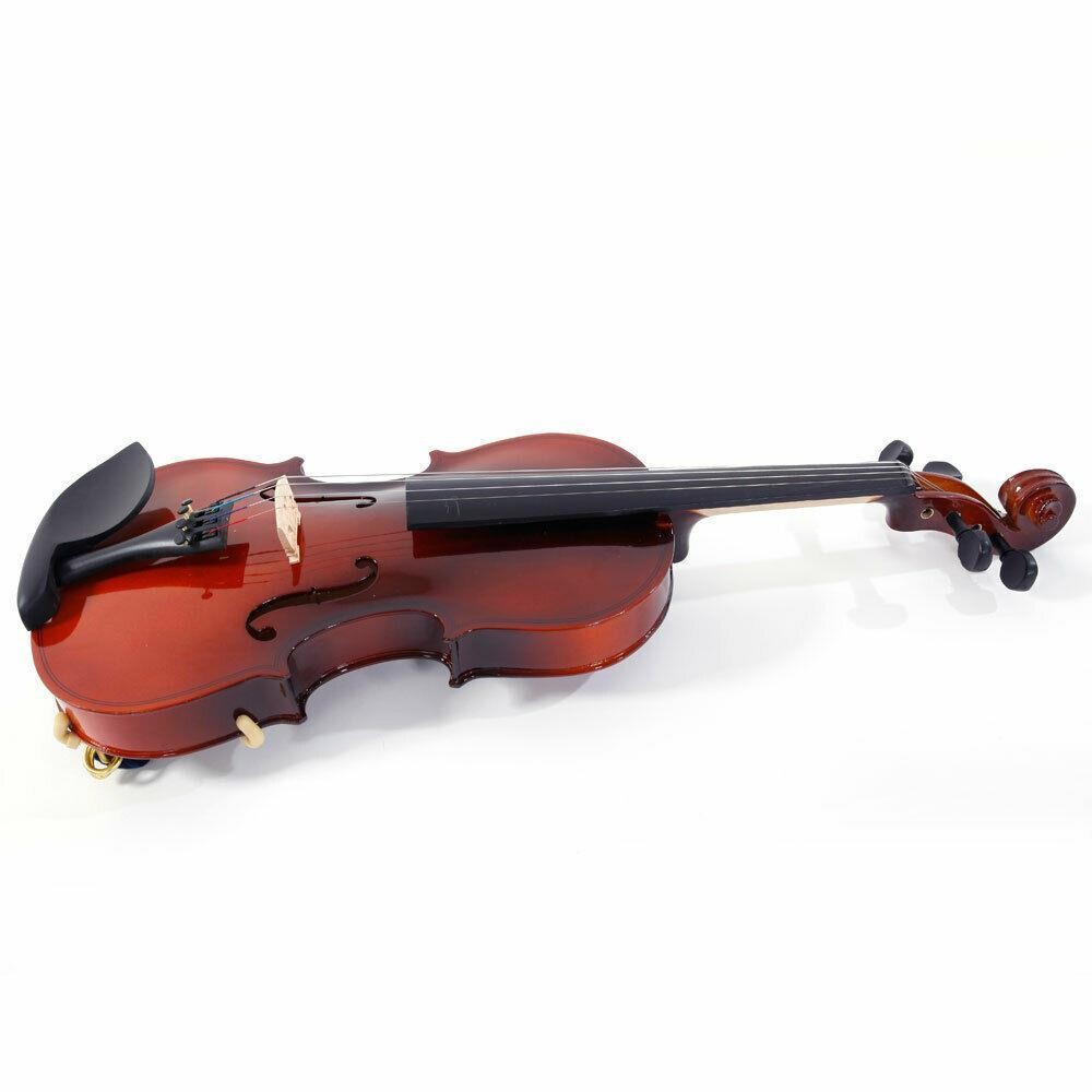 3/4 Size Solid Wood Violin Fiddle Set with Case Bow Rosin Strings Tuner