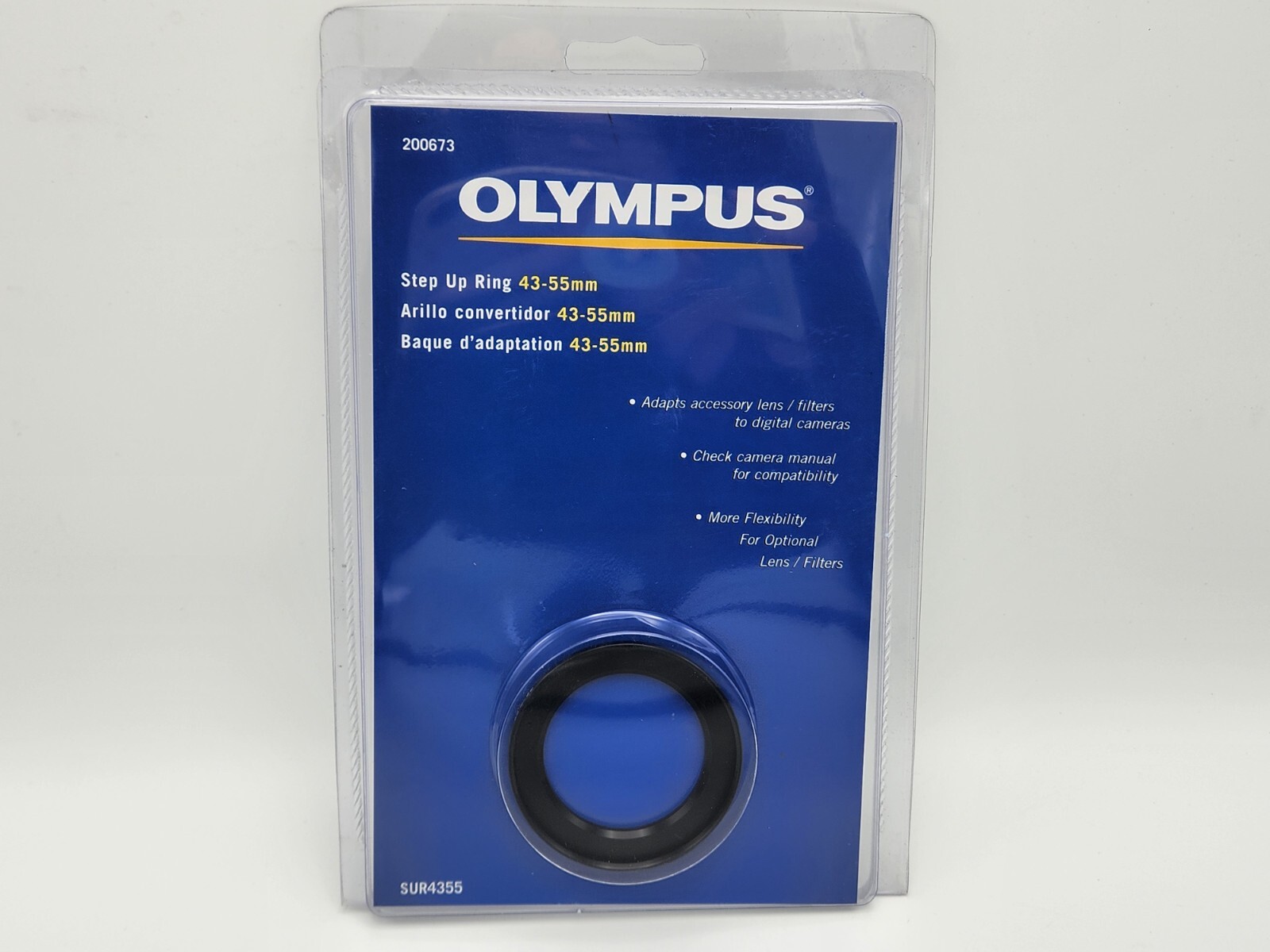 NOS Olympus Metal Step Up Ring Adapter 43-55mm for Camedia, Etc. Digital Cameras