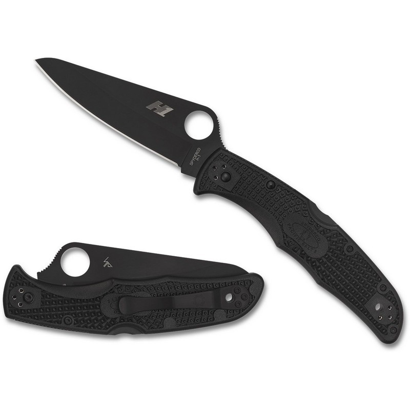 Spyderco C91PBBK2 Pacific Salt 2 Folding Knife 3.78" H-1 Black Plain Edge